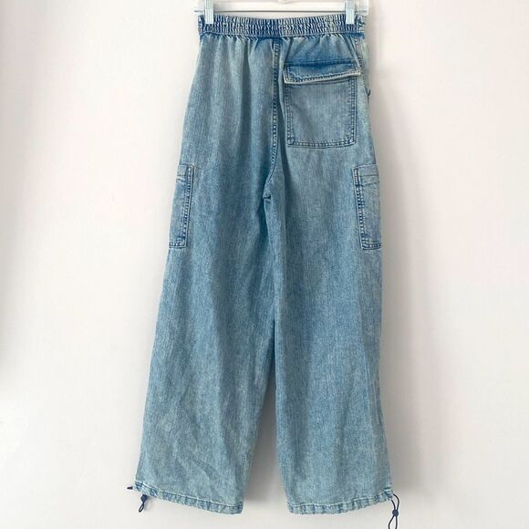 H&M DENIM PARACHUTE slouchy pants, sz Small, W: up to 32” Mint Condition - Picture 5 of 9